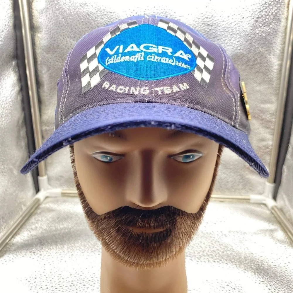 Vintage Mark Martin Nascar‎ Hat H3 Sportgear Roush Racing Pin Men OS Blue
